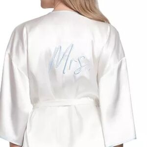 🆕 "Mrs."Women's Lilac+London Chemise & Wrap Robe Set + BRIDE TO BE Headband